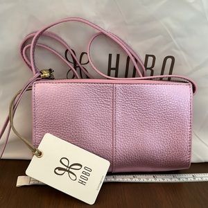 NWT HOBO Pink Metallic Leather Mini Purse Handbag Shoulderbag